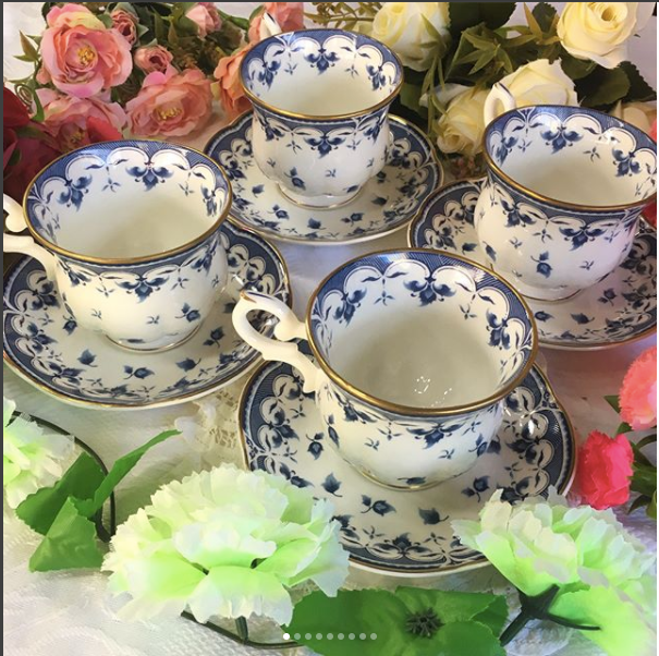 Royal Bone China RC Fine Bone China Blue Leaf